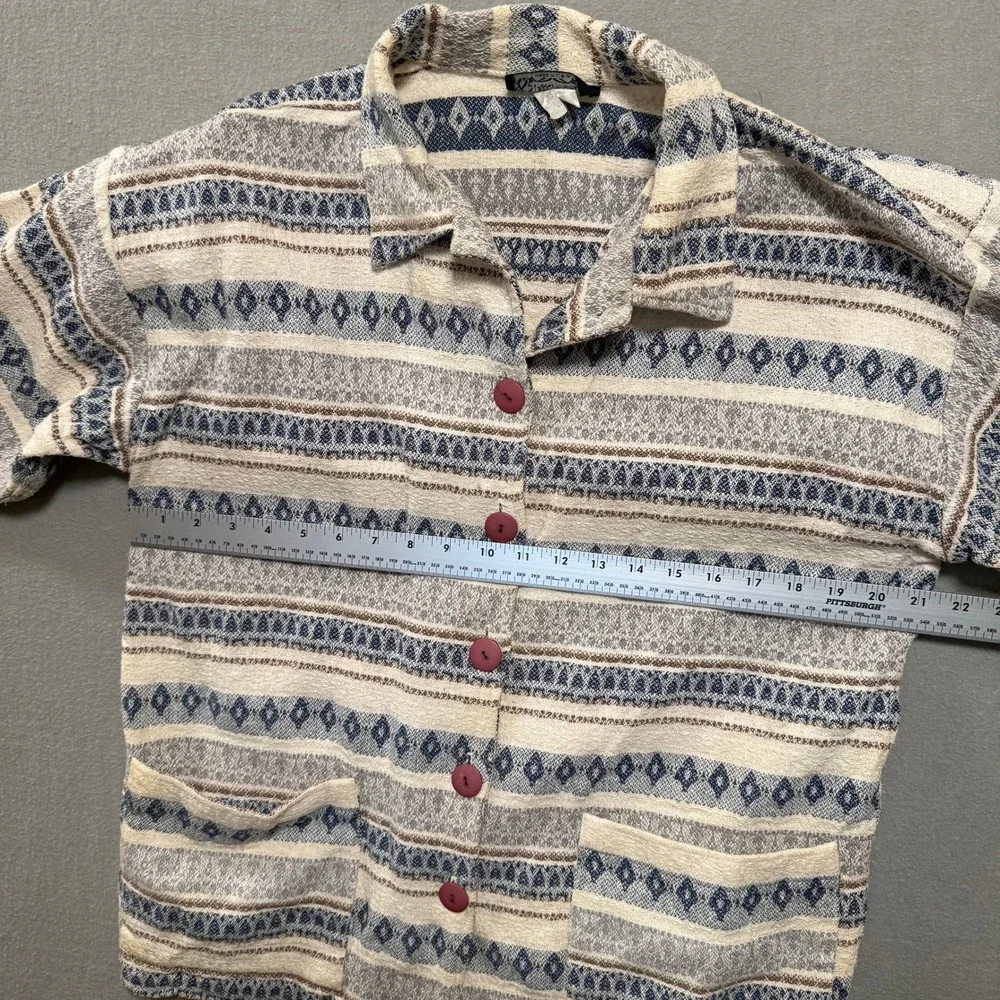 Vintage Streetwear Western Southwest‎ Tribal Print Textured Shirt Jacket Size L
